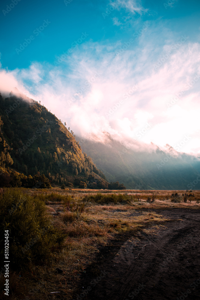 sunset in the mountains