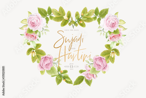 hand drawn floral frame wreath and background design