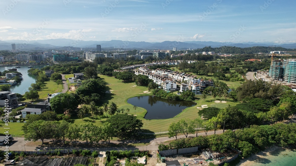Kota Kinabalu, Sabah Malaysia – June 15, 2022: The Sutera Harbour, Resorts and Marina Bay