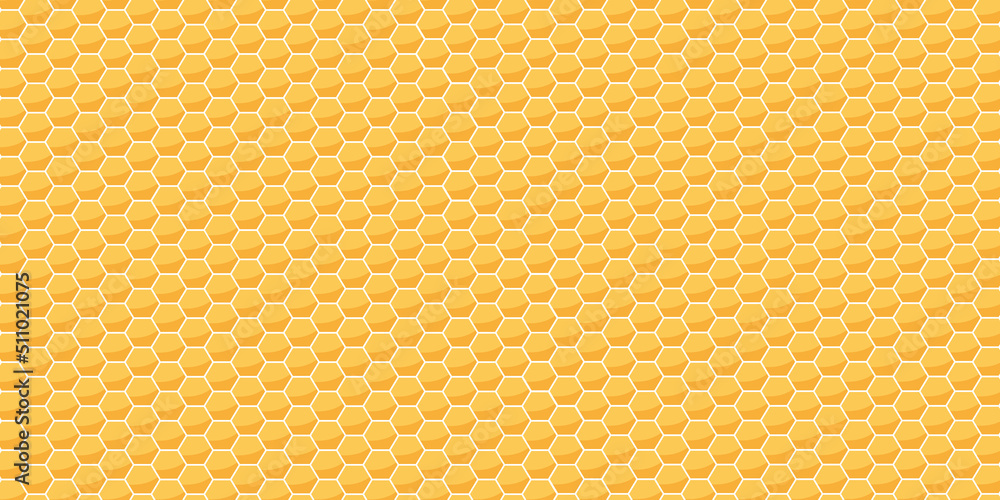 Honeycomb cells texture. Vector honey concept wallpaper.