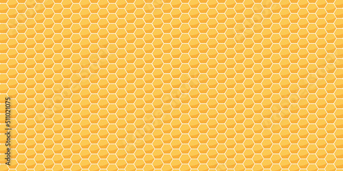 Obraz na płótnie Honeycomb cells texture. Vector honey concept wallpaper. w salonie