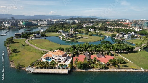 Kota Kinabalu, Sabah Malaysia – June 15, 2022: The Sutera Harbour, Resorts and Marina Bay © Aerial Drone Master
