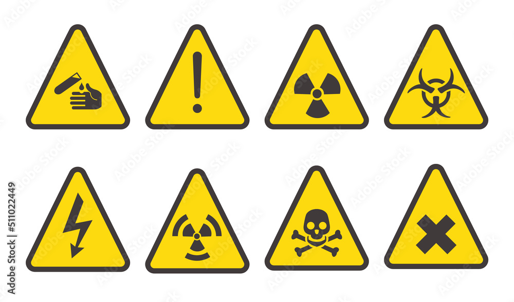 set of warning signs set of warning signs