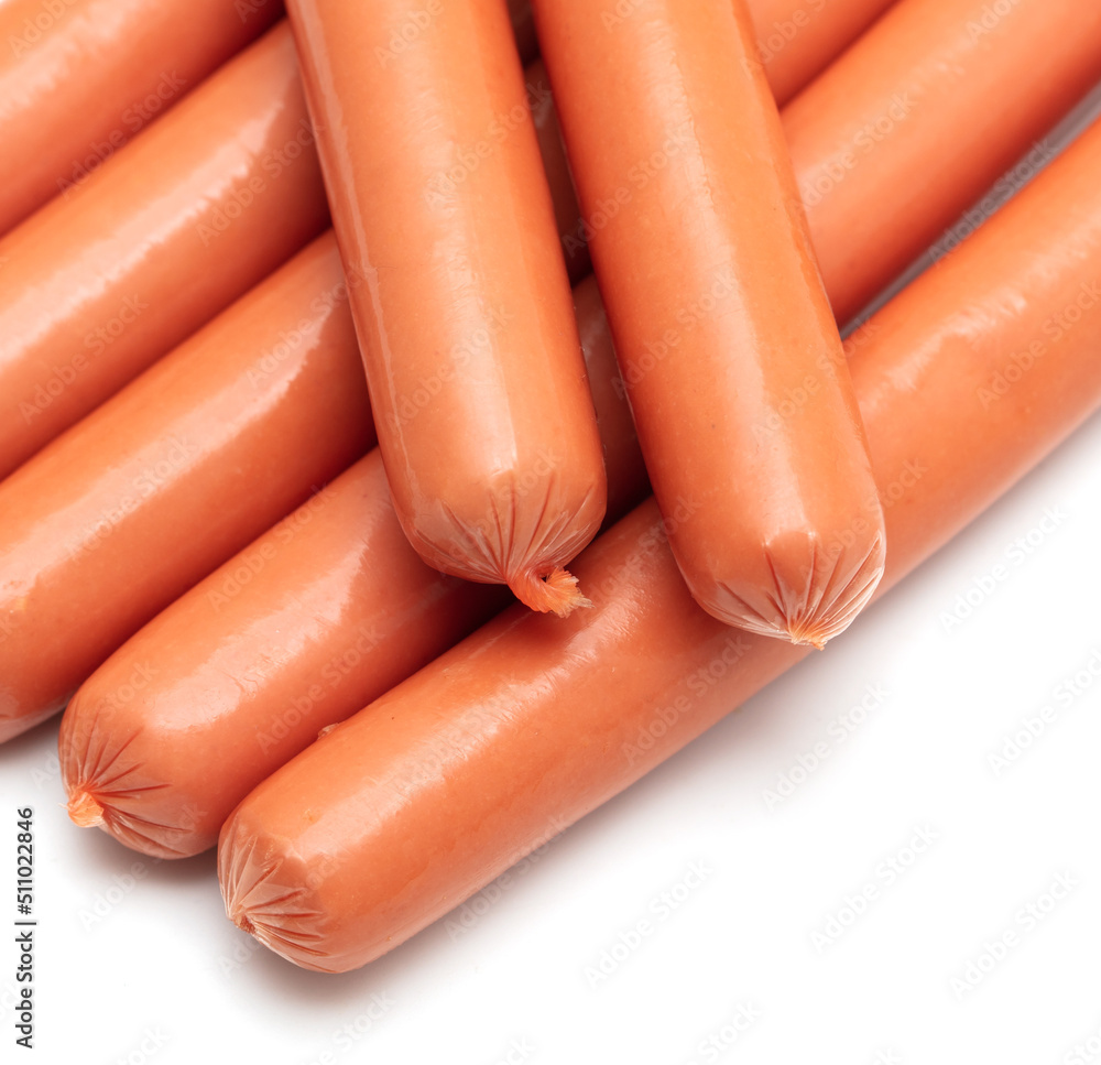 Sausages isolated on white background. Sausages isolated on white background.