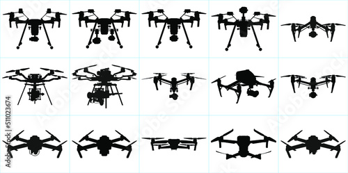 Drone Icons - fully editable vectors - Version 2