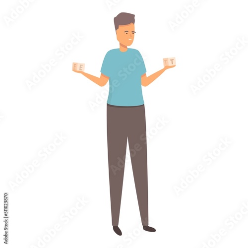 Pedagogy icon cartoon vector. Language therapist. Online speak
