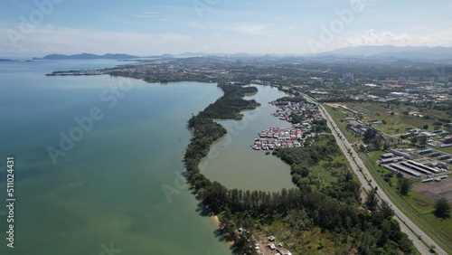 Kota Kinabalu, Sabah Malaysia – June 14, 2022: The Waterfront and Esplanade Area of Kota Kinabalu City Centre