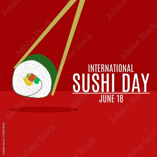 illustration of sushi with chopsticks. perfect for international sushi day