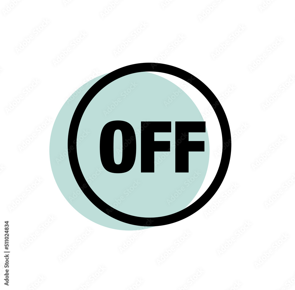 Off graphic button icon. Off typography icon Off graphic button icon. Off typography icon