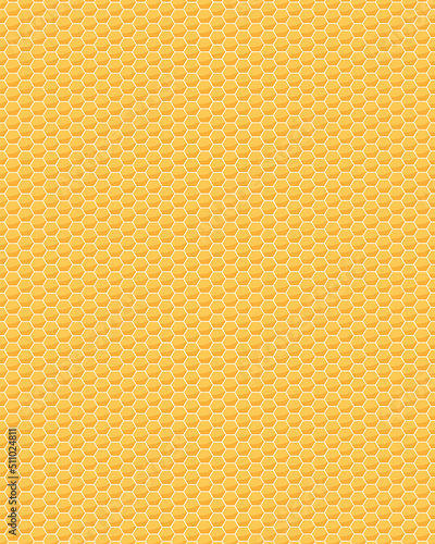 Obraz na płótnie Honeycomb cells texture. Vector honey concept vertical background. w salonie