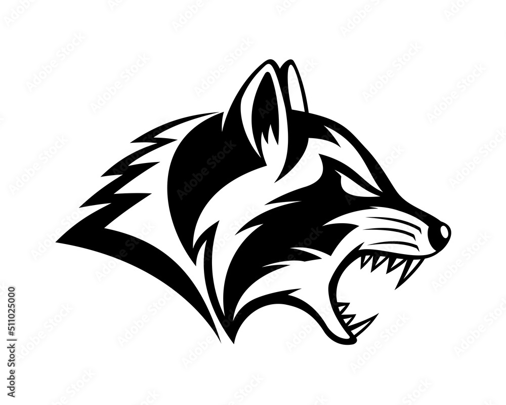 Animal raccoon icon isolated on white background. - obrazy, fototapety, plakaty 