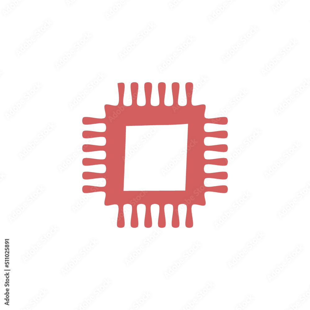 Chip Icon. Hand Drawn Sketch Design Chip Icon. Hand Drawn Sketch Design