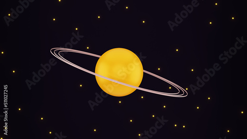 Fototapeta Naklejka Na Ścianę i Meble -  cosmic theme 3d render with glowing stars and planet