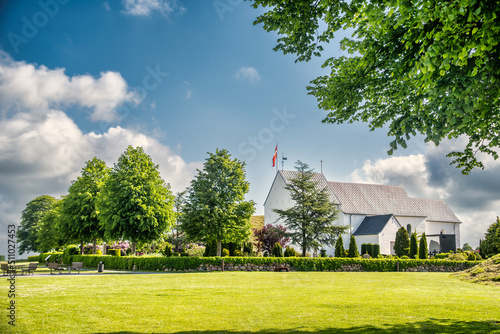 Fotografi Danish national church monuments in Jelling Denmark