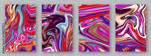 Liquid dynamic gradient templat. Modern covers set. Wedding invitation. a great celebration of lovers. texture of liquid marble and drak red. print for leaflets, banners, flyers, business cards, cards