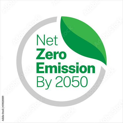 Zero Emissions by 2050 vector icon badge