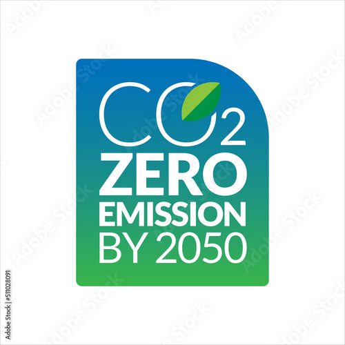 Zero Emissions by 2050 vector icon badge