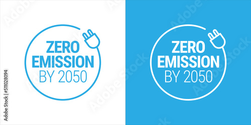 Zero Emissions by 2050 vector icon badge
