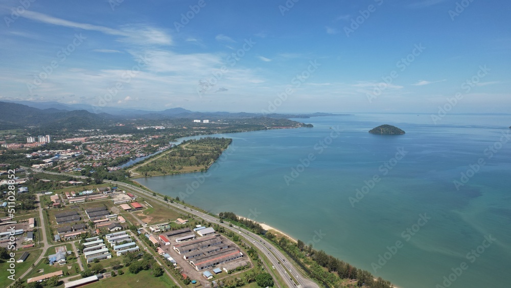 Kota Kinabalu, Sabah Malaysia – June 14, 2022: The Waterfront and Esplanade Area of Kota Kinabalu City Centre