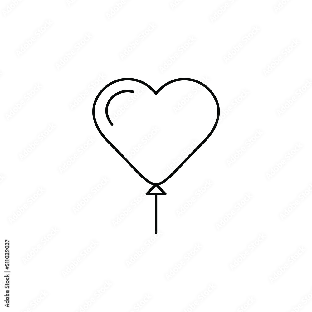 Balloon Thin Line Icon Vector Illustration Logo Template. Suitable For Many Purposes.