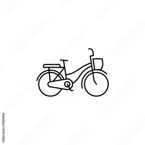 Bike, Bicycle Thin Line Icon Vector Illustration Logo Template. Suitable For Many Purposes.
