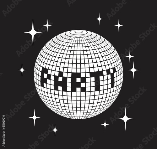 Disco Night Party Banner. Retro Music Poster. Party Template Dj. 80s Disco Ball. Party 70s DJ. Night Club.