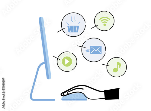 パソコン操作　インターネット　オンラインショッピング