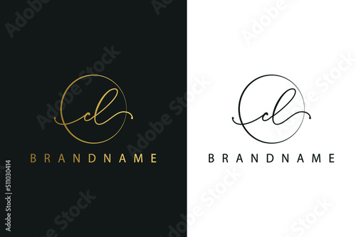 C L CL hand drawn logo of initial signature, fashion, jewelry, photography, boutique, script, wedding, floral and botanical creative vector logo template for any company or business.