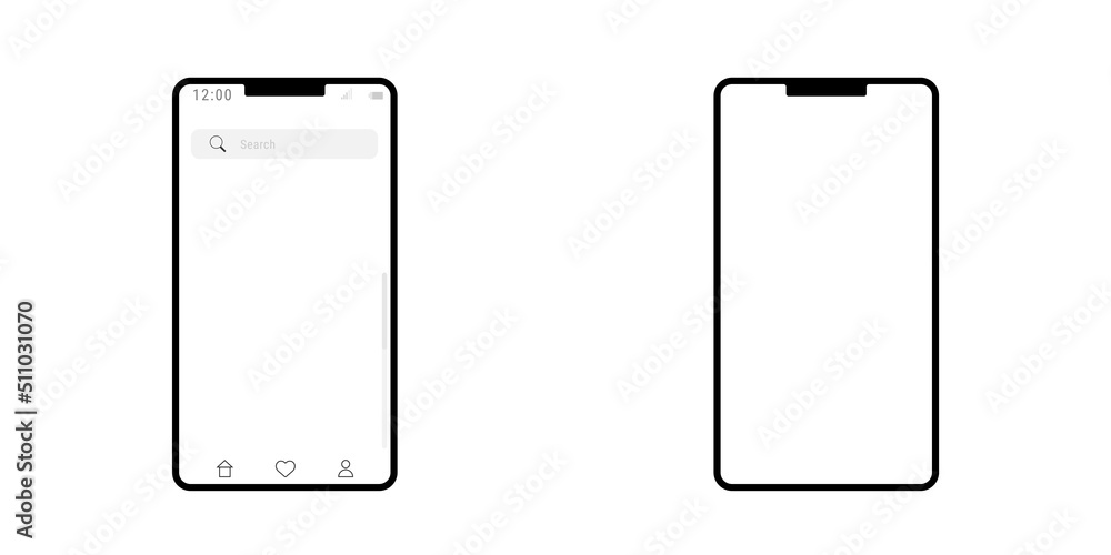 Smartphone vector mockup, black phone. Smartphone vector mockup, black phone.