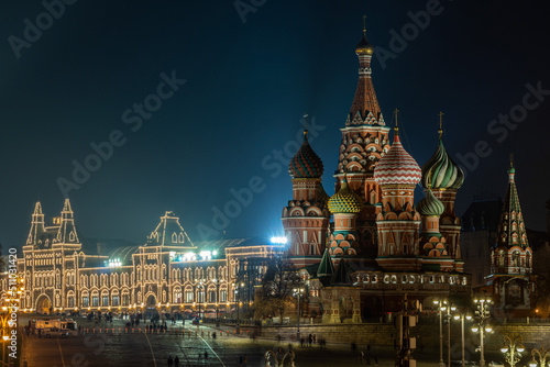 Moscow at night. St. Basil's Cathedral