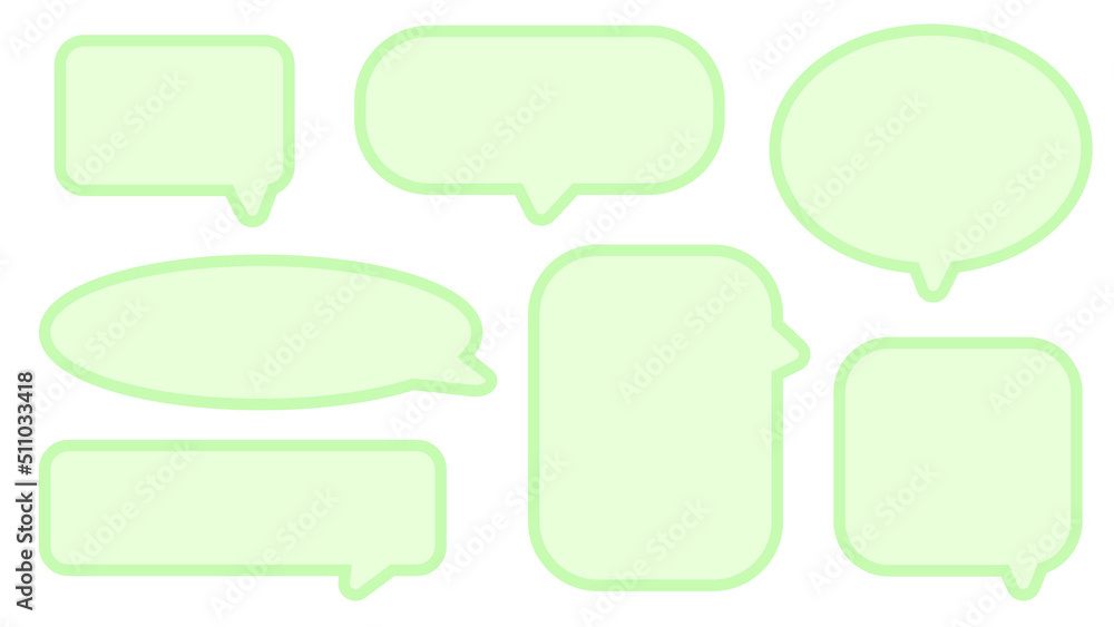 collection of cute pastel green speech bubble, conversation box, chat box, message box and thinking box illustration on white background perfect for your design collection of cute pastel green speech bubble, conversation box, chat box, message box and thinking box illustration on white background perfect for your design