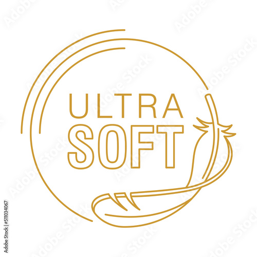 Ultra Soft properties icon - feather in thin line