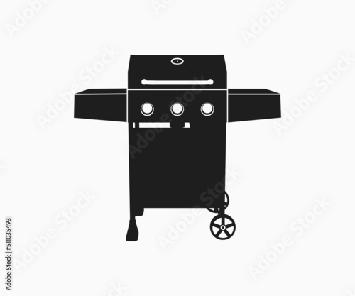Gas grill smoker vector icon. Barbeque, BBQ gas burner Grill icon template. Smoker symbol
