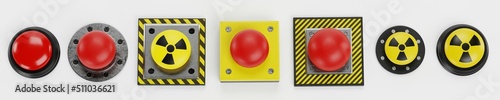 Realistic 3D Render of Emergency Buttons