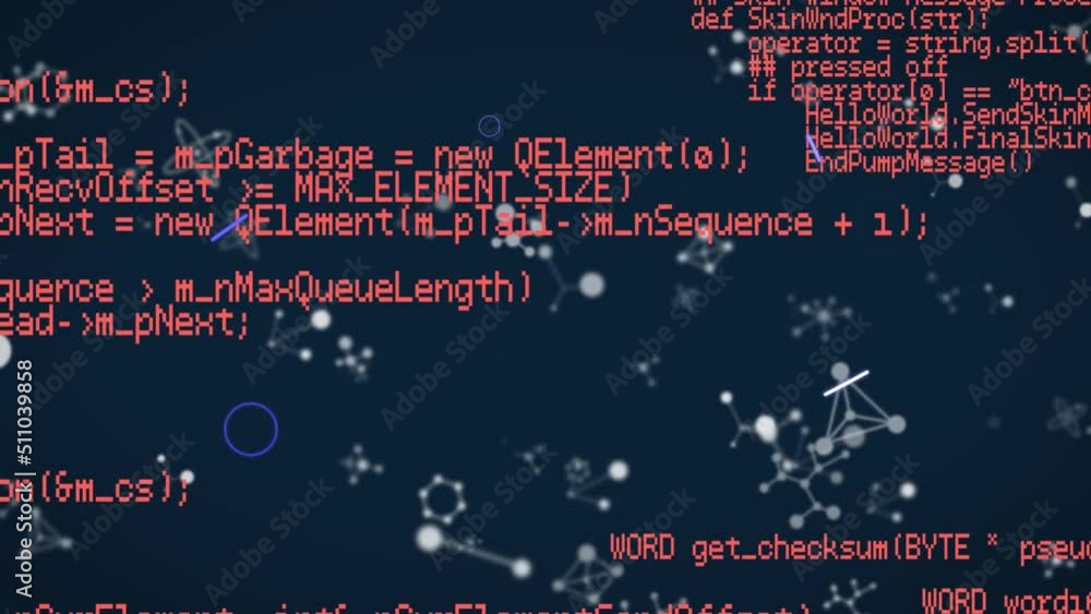Data Structures Blue Abstract blue shapes over data processing and molecular structures ...