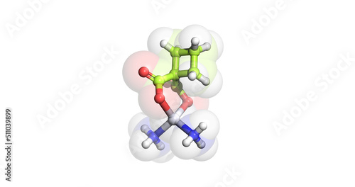 Carboplatin, anticancer drug, 3D molecule  photo