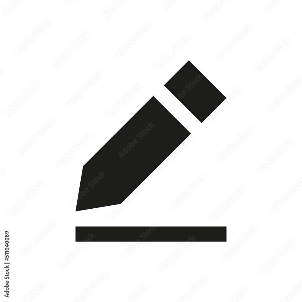Edit pencil with line solid icon. Draw glyph vector symbol. Edit pencil with line solid icon. Draw glyph vector symbol.
