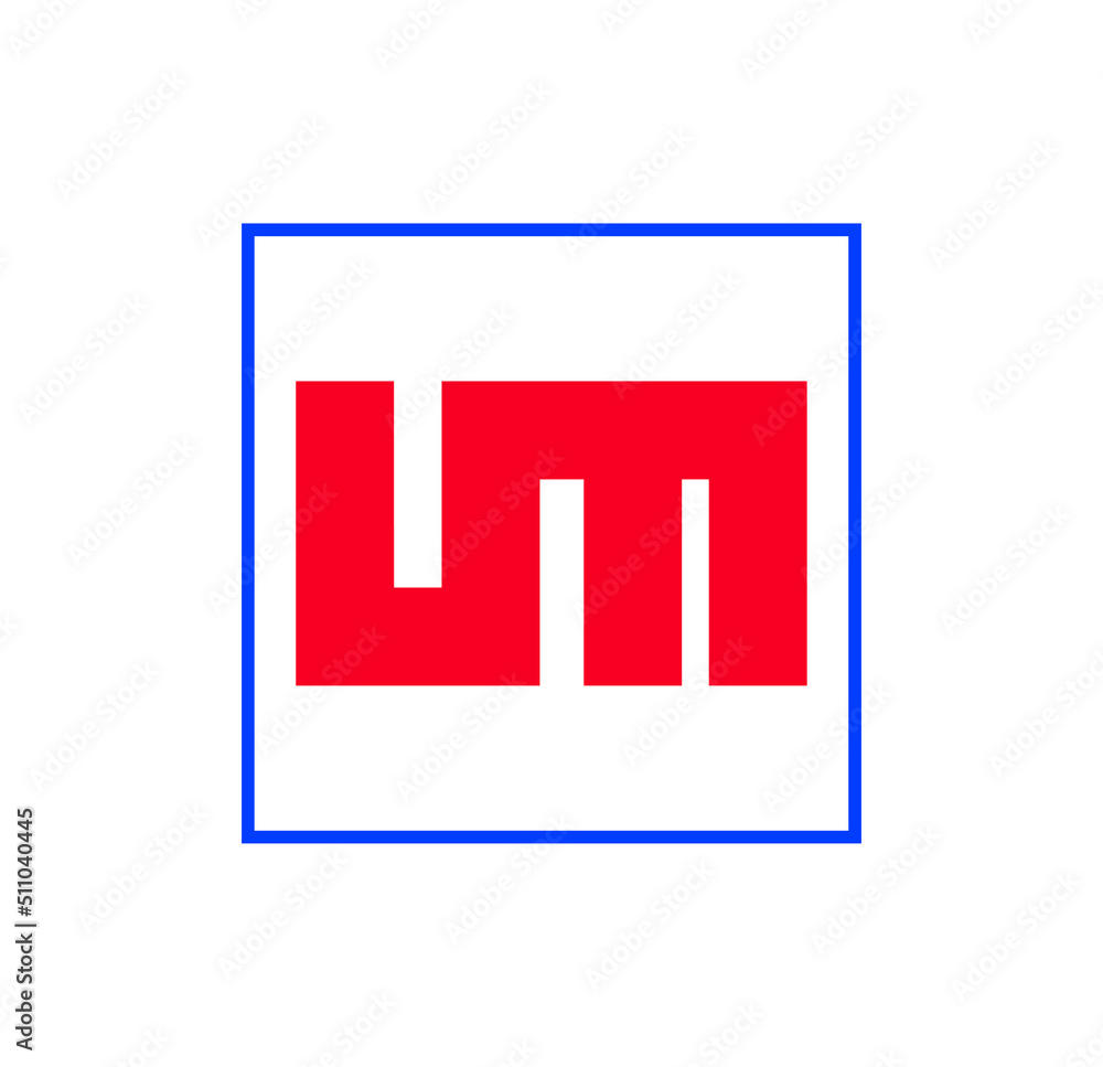 UM company name initial letters monogram. UM company name initial letters monogram.