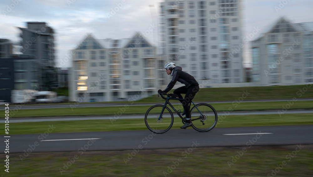 Radfahrer in Reykjavik