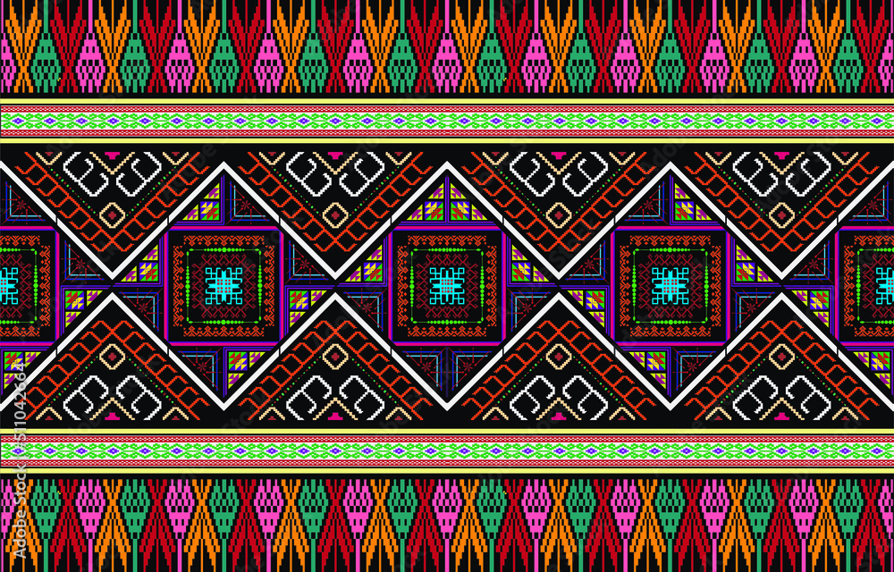 Seamless Decorative Boho Ancient Hand Drawn Ethnic Pattern. ethnic tribal borders,tribal seamless pattern - obrazy, fototapety, plakaty 