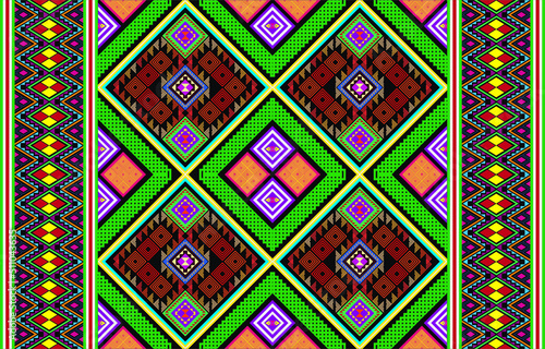 Ethnic-style seamless vector pattern. Tribal motif on a geometric background. Printing ornaments for paper, wallpaper, covers, textiles, fabric, apparel, and other materials
