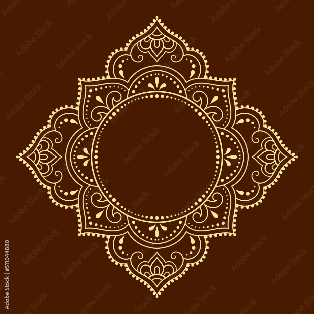 Frame in eastern tradition. Stylized with henna tattoos decorative pattern for decorating covers for book, notebook, casket, magazine, postcard and folder. Flower border in mehndi style. Frame in eastern tradition. Stylized with henna tattoos decorative pattern for decorating covers for book, notebook, casket, magazine, postcard and folder. Flower border in mehndi style.