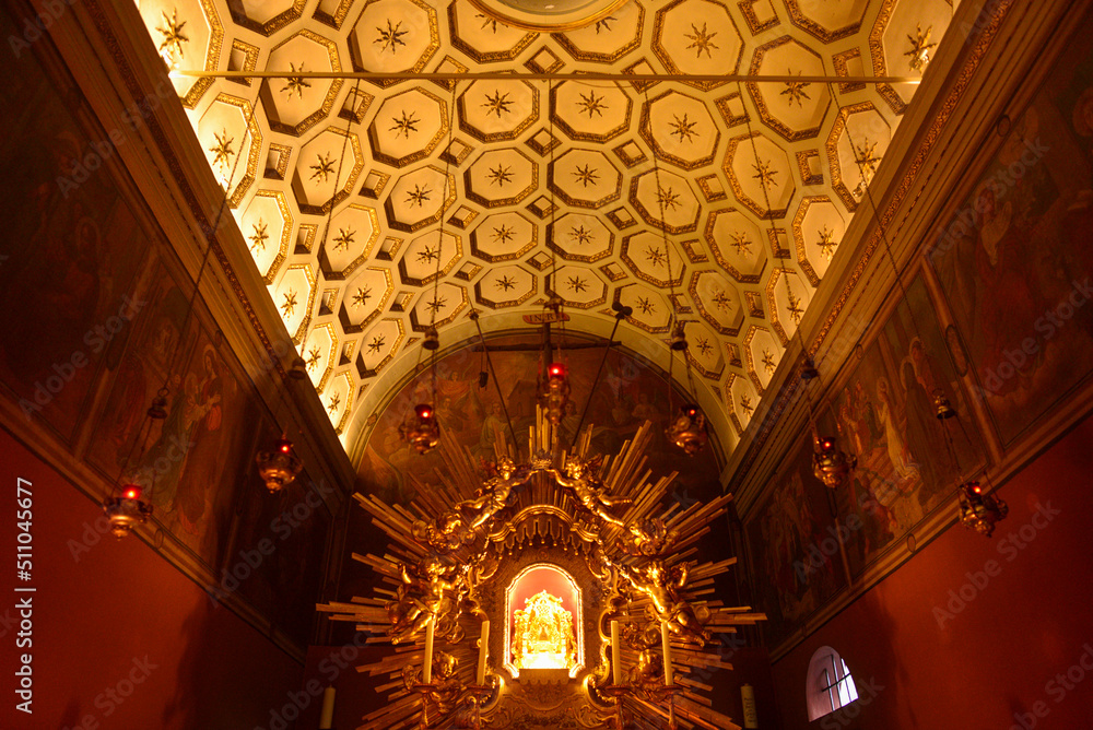 Obraz premium Innenansicht Schönenbergkirche am Schönenberg nahe Ellwangen (Jagst) in Baden-Württemberg