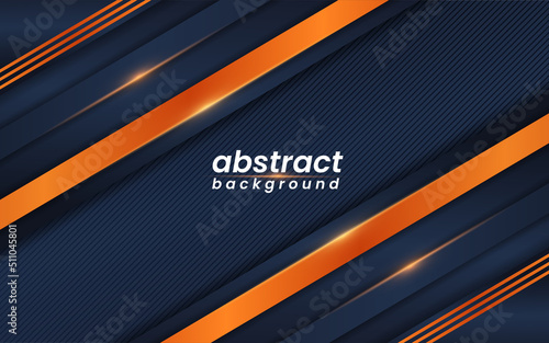Obraz na płótnie Abstract navy background with shiny orange gradient