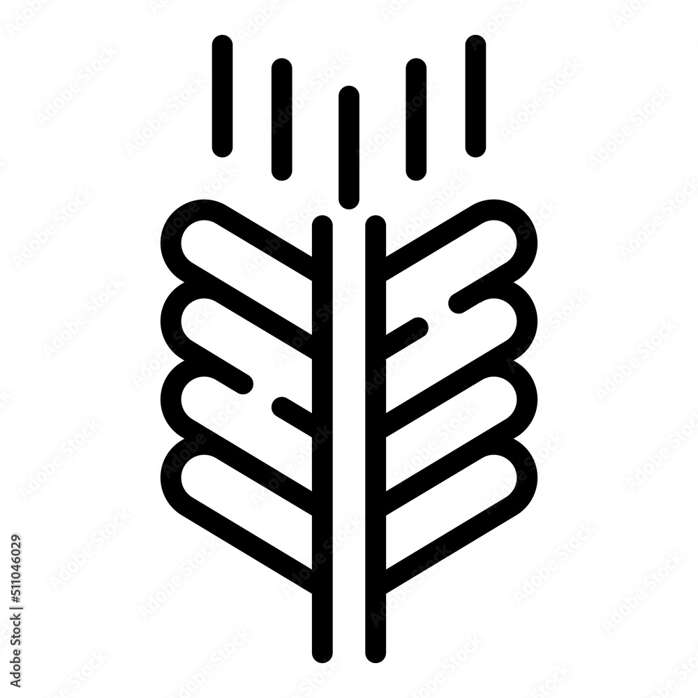 Wheat icon outline vector. Cookbook food. Chef menu Wheat icon outline vector. Cookbook food. Chef menu