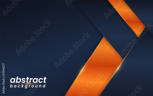 Abstract navy background with shiny orange gradient