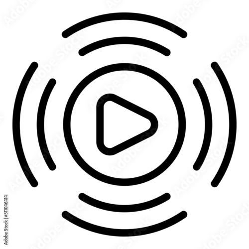 Video player monetize icon outline vector. Data blog. Database app
