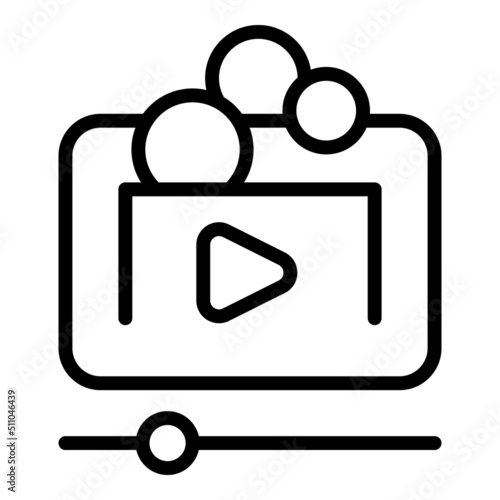 Player monetize icon outline vector. Video money. Database business