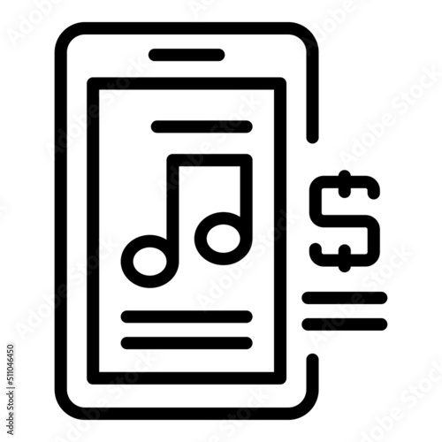 Music player icon outline vector. Money video. Data blog