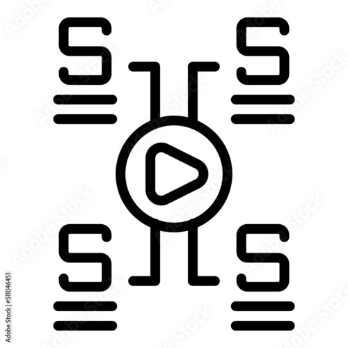Monetize scheme icon outline vector. Video profit. Data blog